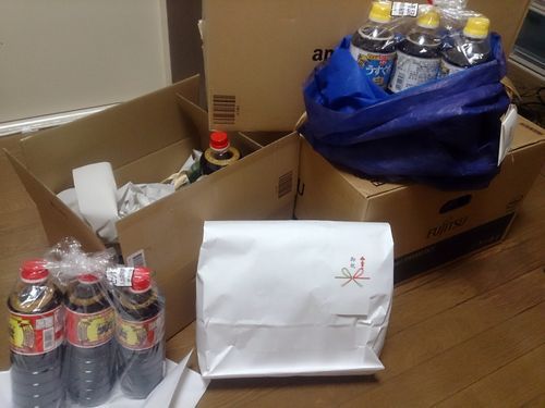 大隊長から、醤油。